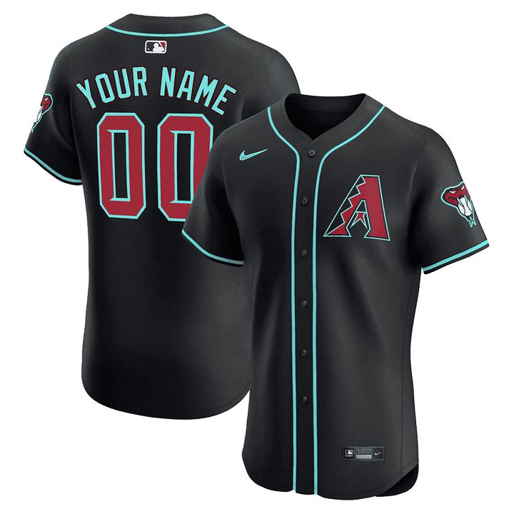 Men Arizona Diamondback Black Nike 2024 Flex Base Custom MLB Jersey->customized nfl jersey->Custom Jersey